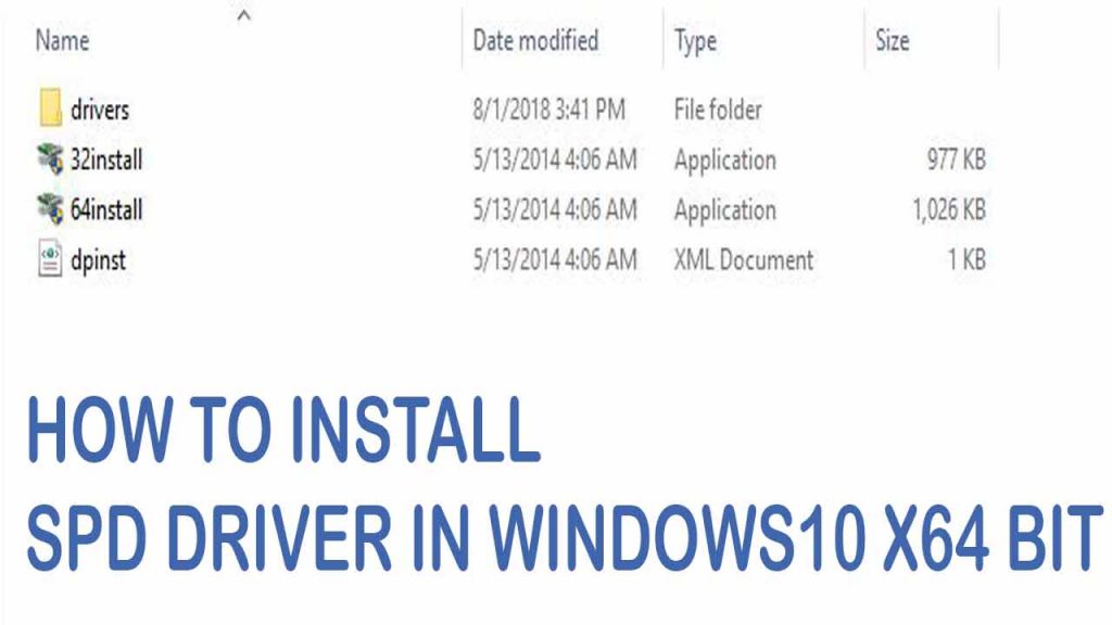 how to install spd driver windows 10 64 bit